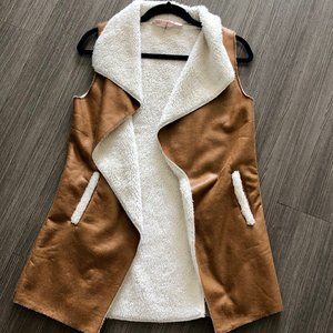 E2 Tan Faux Fur Vest